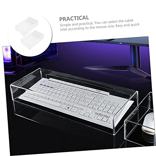 Protector antipolvo para ratón en acrílico transparente, pack de 2 fundas protectoras duraderas 5