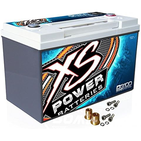 XS Power D3100 12V AGM 5000A Car Audio Battery/Cell+FREE 580 Top-Post Terminals Cover
