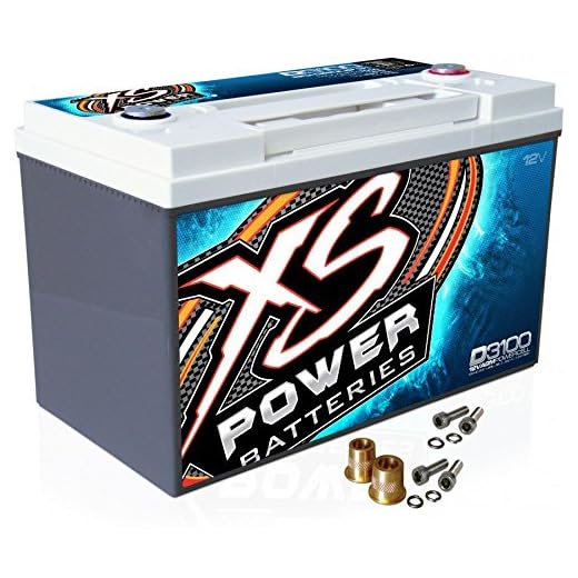XS Power D3100 12V AGM 5000A Car Audio Battery/Cell+FREE 580 Top-Post Terminals (D3100+580)