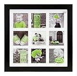 Kiera Grace Langford Picture Frame, 14 by 14-Inch Matted For 9- 4 by 4-Inch Photo, Black
