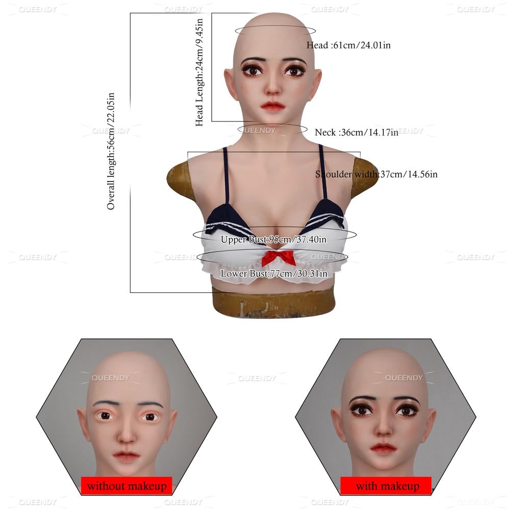Kompletny zestaw silikonowych podkładek na piersi i maski ułatwiający oddychanie, idealny do cosplay i efektów specjalnych