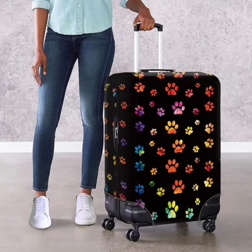 Dog Paw Suitcase Cover Elastic Protective Dustproof Washable Travel Luggage Covers for Suitcase Fit 18-32 Inch Luggage4