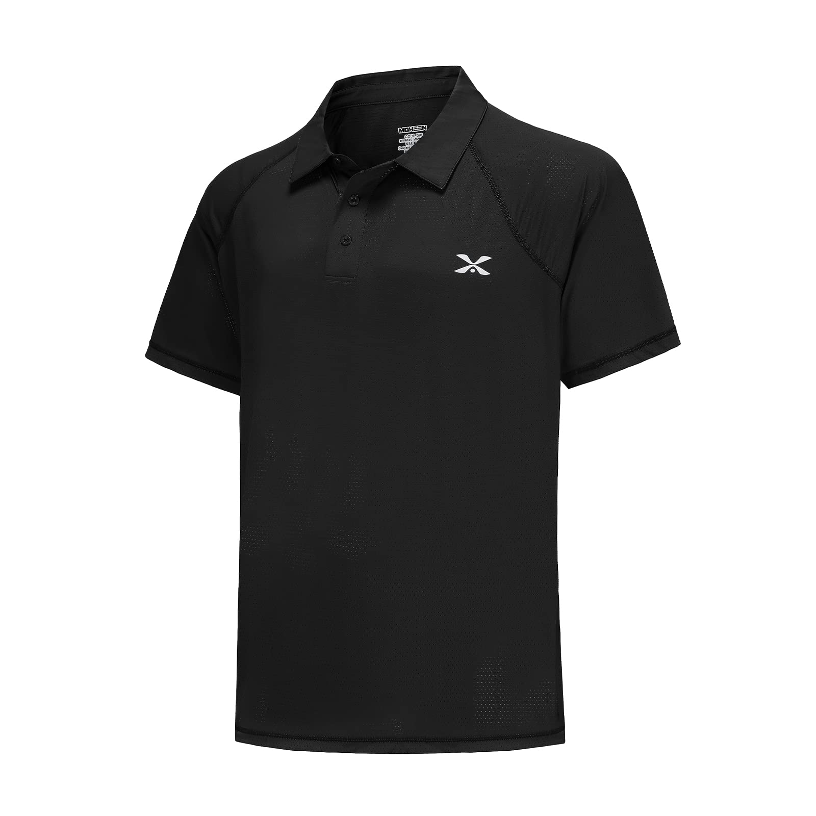 Men's Athletic Golf Polo Shirts Dry Fit Short Sleeve Workout Shirt Cool Sports Golf Tennis T-Shirt(12174 BLACK-4XL)