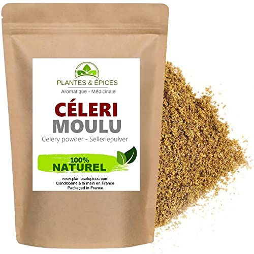Céleri Moulu Poudre, sans additifs 100% Naturel - Sachet Fraîcheur Biodégradable Refermable (50g)