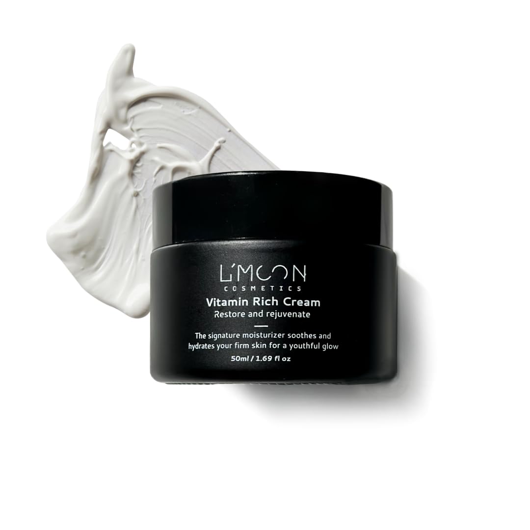 L'Moon Vitamin Rich Rejuvenating Face Cream | Anti-Aging Moisturizer | Vegan & Cruelty-Free | Jojoba, Avocado Oil, Vitamins A, C, B5, E | Made in USA | 50 ml |1.69 fl oz