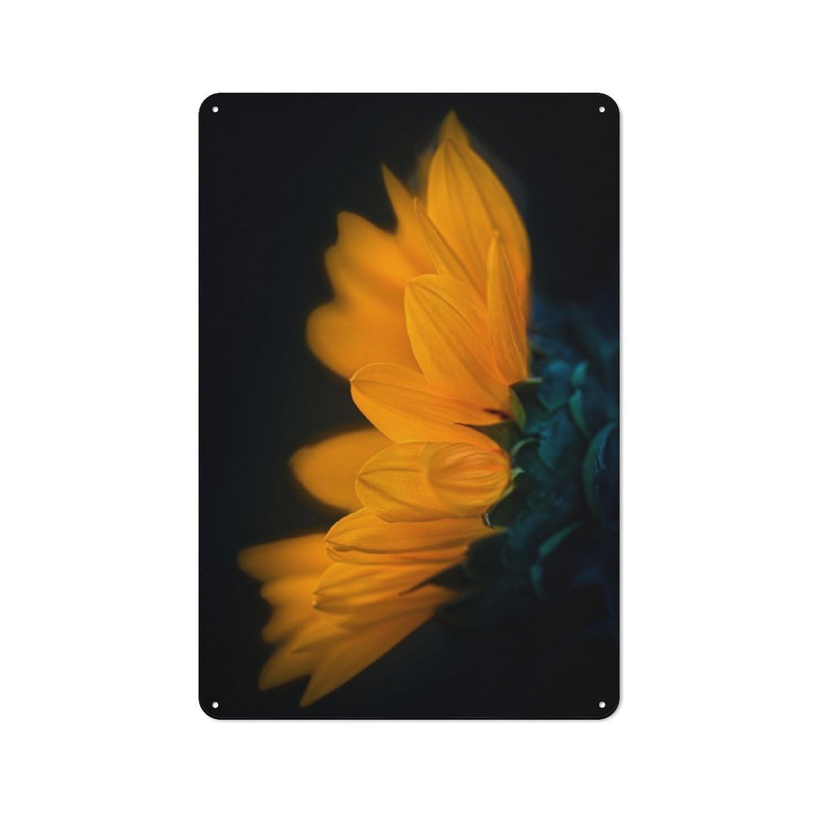 Junmoney Glowing Sunflower Metal Sign 30X20cm With For Workshop Wall, Rustic Decor, For Garage, Workshop And Man Cave Decoration