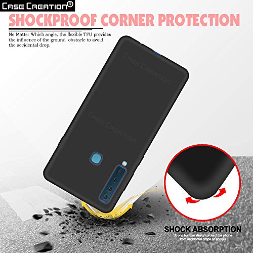 Image of Case Creation Luxurious OG Series for Samsung Galaxy A9 (2018) Case Cover,Anti-Dirty Slim Case Frosted Matte Cute Candy TPU Raised Bezel (Splash of Color) Back Cover for Samsung A9 2018 -Black