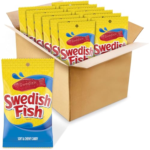 SWEDISH FISH Soft & Chewy Gummy Candy, Bulk...