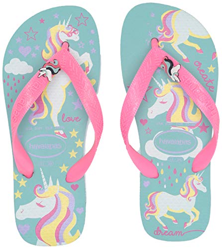 Havaianas Kid's Fantasy Flip Flop Sandal, Blue/Pink, 13/1 M US Little Kid