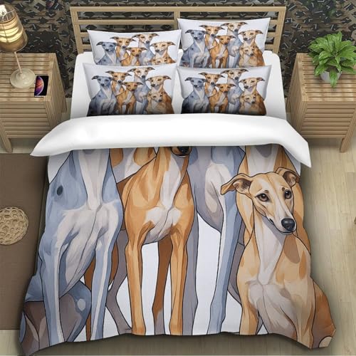 Housse de couette microfibre whippet fermeture éclair parure 135x200
