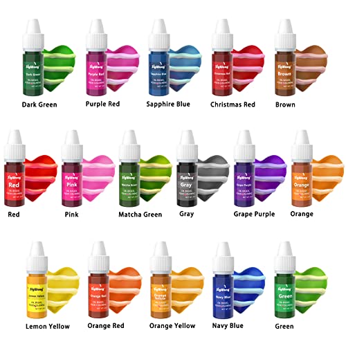 Oil Based Food Coloring For Chocolate - Sig Wong 16 Colors Upgraded Edible Food Dye Coloring For Cake Decorating, Baking Cake Color, Cookie, Icing Frosting, Fondant, Meringues - 0.21 Fl.oz Bottles #TOP1