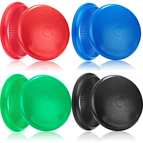 Image of Jerify 4 Pcs Wiggle Seat Flexible Inflated Wobble Cushion Stability Balance Pad Balance Disc Sensory Seat for Men Women Fitness Physical Exercise Improving Posture Home Office