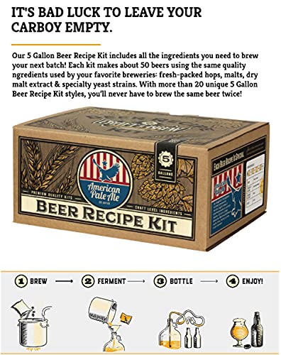 Craft a Brew - Beer Recipe Kit - American Pale Ale - Home Brewing Ingredient Refill - Beer Making Supplies - Includes Hops, Yeast, Malts, Extracts - 5 Gallons