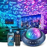 One Fire Galaxy Projector Night Lights Projector Ocean Wave Lamp, 360° Full Coverage 15 White Noises Galaxy Light Projector for Bedroom Gifts for Girls