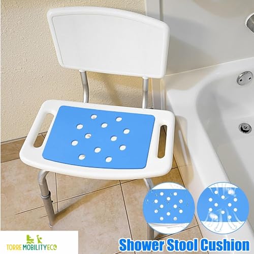 Alfombrilla de Asiento para Silla de baño, cojín de Taburete de Ducha para Ancianos, Almohadilla Asiento de Espuma EVA Antideslizante con Adhesivo, Accesorios de baño. No Incluye Taburete - imagen 8