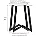 XLIHAWY Industrial Metal Table Legs, Heavy Duty Steel Table Legs with Feet, Metal Support Column for Bars Book Dining Desk Worktop(Black-1set,17.7x28in)