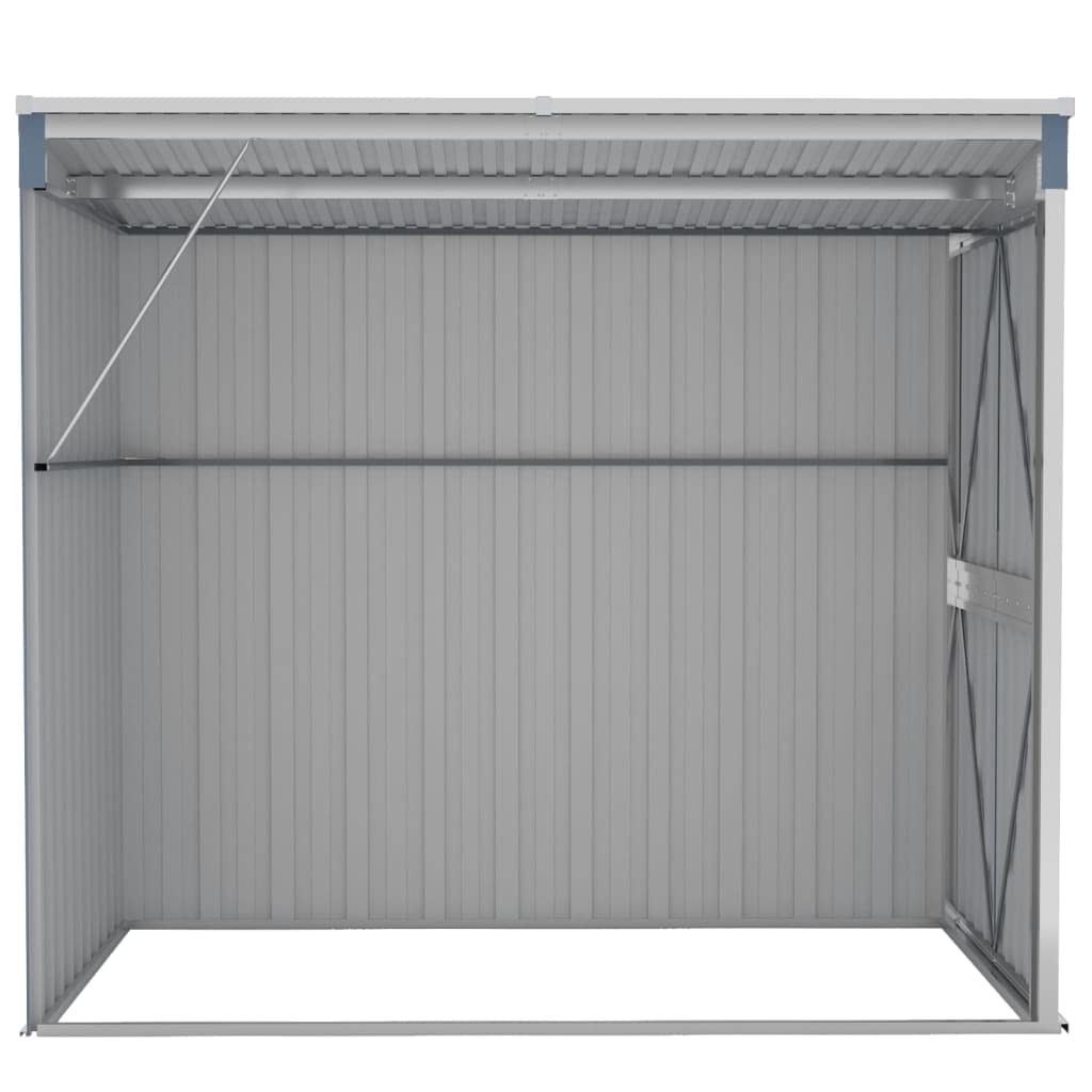 Cobertizo de jardín Pared Acero galvanizado Gris 118x194x178cm