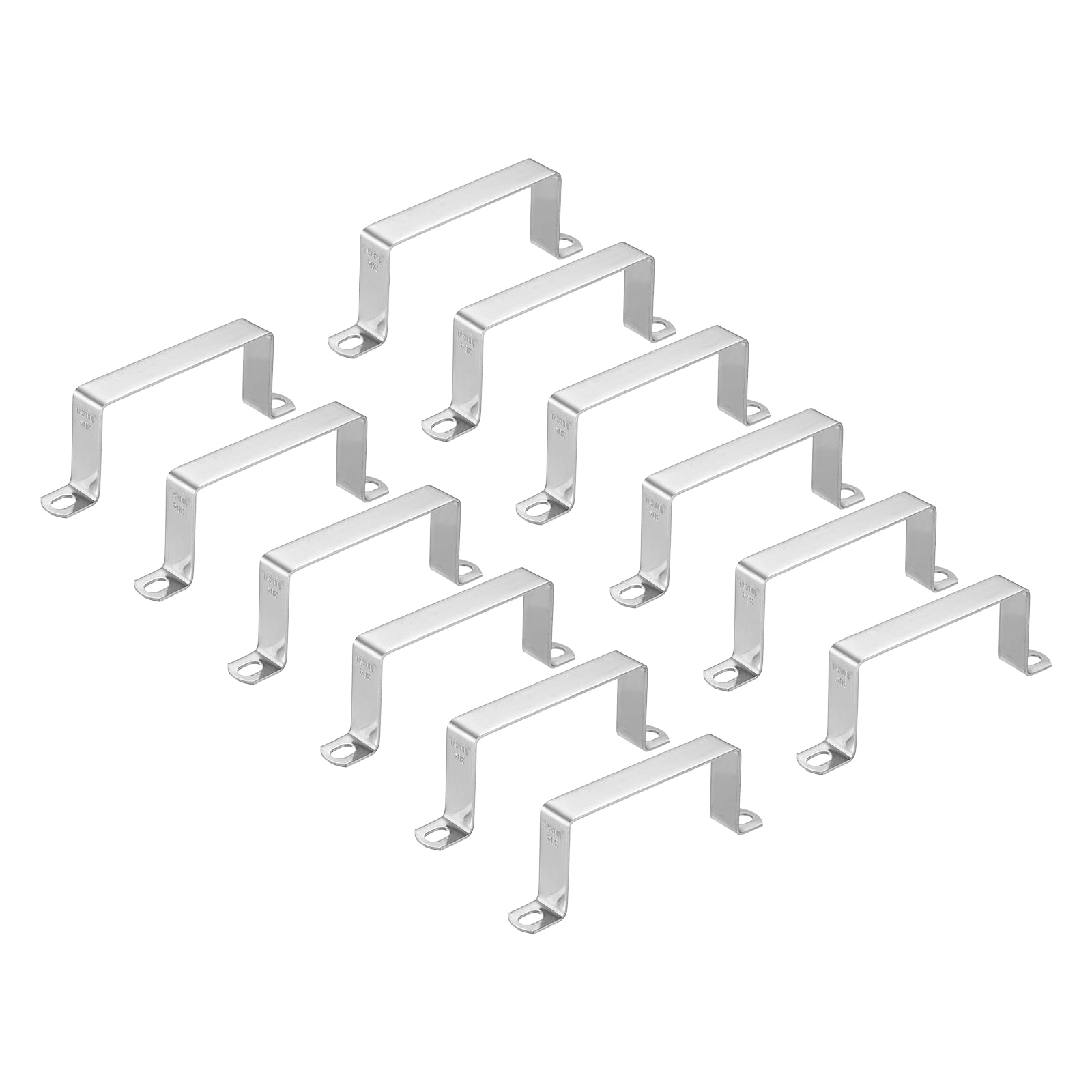 HARFINGTON 12 morsetti quadrati per tubi, 100 x 50 mm, in acciaio inox 304 | Morsetto a forma di U, staffa connettore per tubo quadrato con fibbia per tubo flessibile