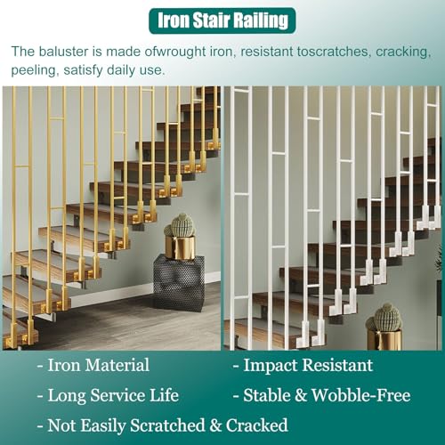 Balaustres de escalera de hierro para escaleras modernas de diseño 4