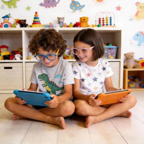 Image of Ultra-Light Blue Light Blocking Glasses with Case for Kids and Teens,Anti Eyestrain &UV400