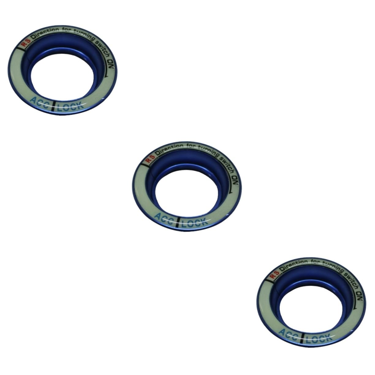 Cubierta de anillo de encendido luminosa SOLUSTRE azul de 3 piezas para interior de coche 8