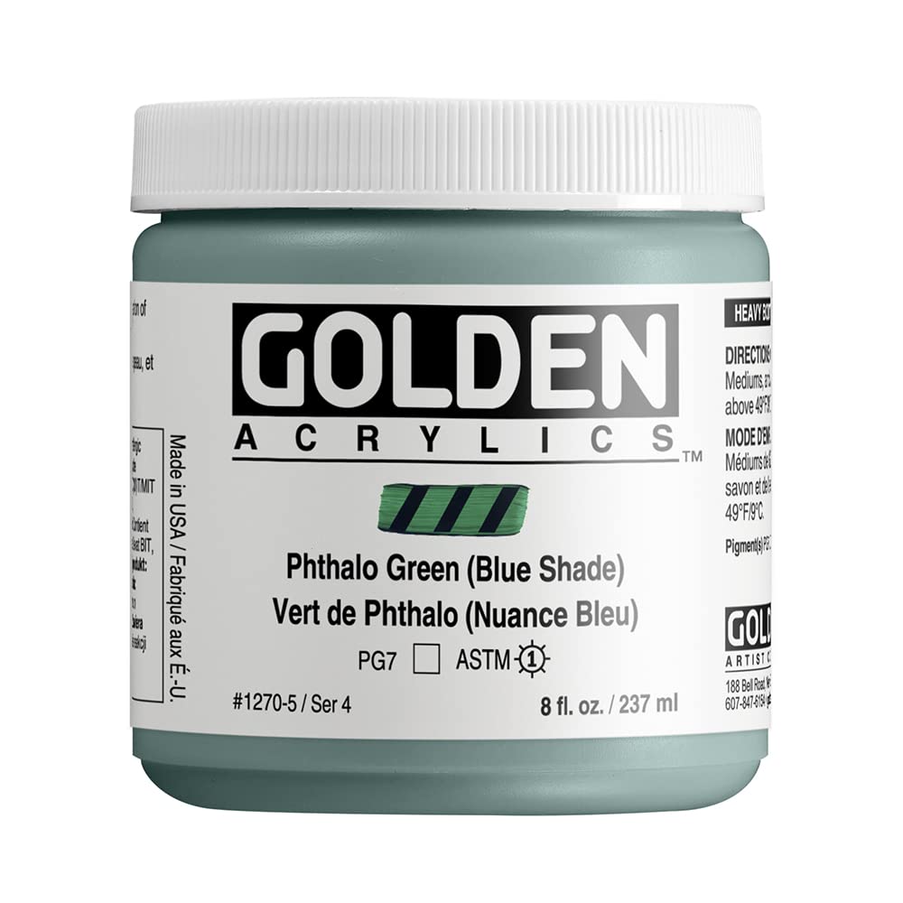 Vert Phthalo Teinte bleue Golden acrylique épaisse à forte pigmentation 236ml
