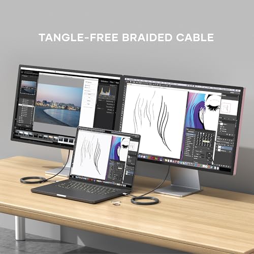 Image of Satechi USB C to HDMI 2.1 8K Cable, with 8K @ 60Hz and 4K @ 120Hz, Type C to HDMI Cable, Thunderbolt 3 /4 Compatible for MacBook Air /Pro /Neo, iPad Air /Pro, iPhone 17 and More (6.5 ft /2m)