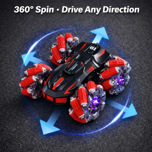 Image of Eli & Chi 4 Wheel Drive Double Sided RC Stunt Toy Car: Drift Toy for Kids - Remote Control Racing, 360 Rotation, Rechargeable Battery, Multicolor