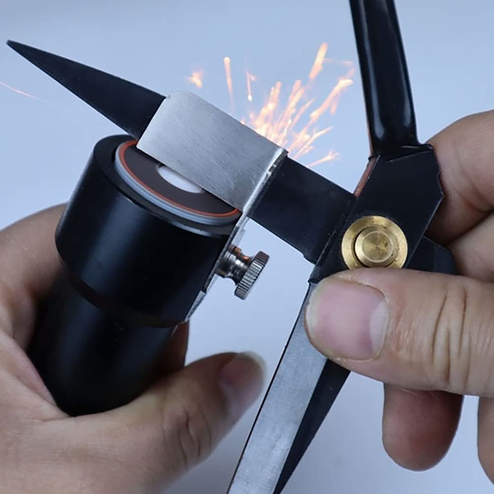 Toplionace Herramienta de Afilado de Tijeras de ángulo Fijo, Afilador de Tijeras de Sastre Portátil, Afilador de Cuchillos de Cocina, Máquina Afiladora de Bordes, 8000rpm