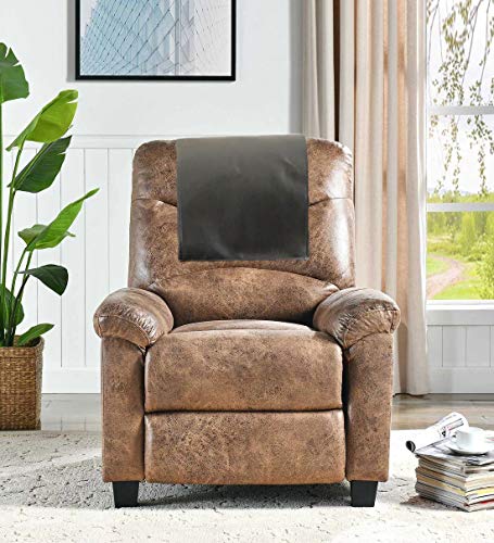Esbaig Genuine Leather Recliner Chair Headrest Cover, Furniture Protector, Loveseat Theater Seat Cover, Recliner Slipcovers Brown 18X26 2 Pieces #TOP1