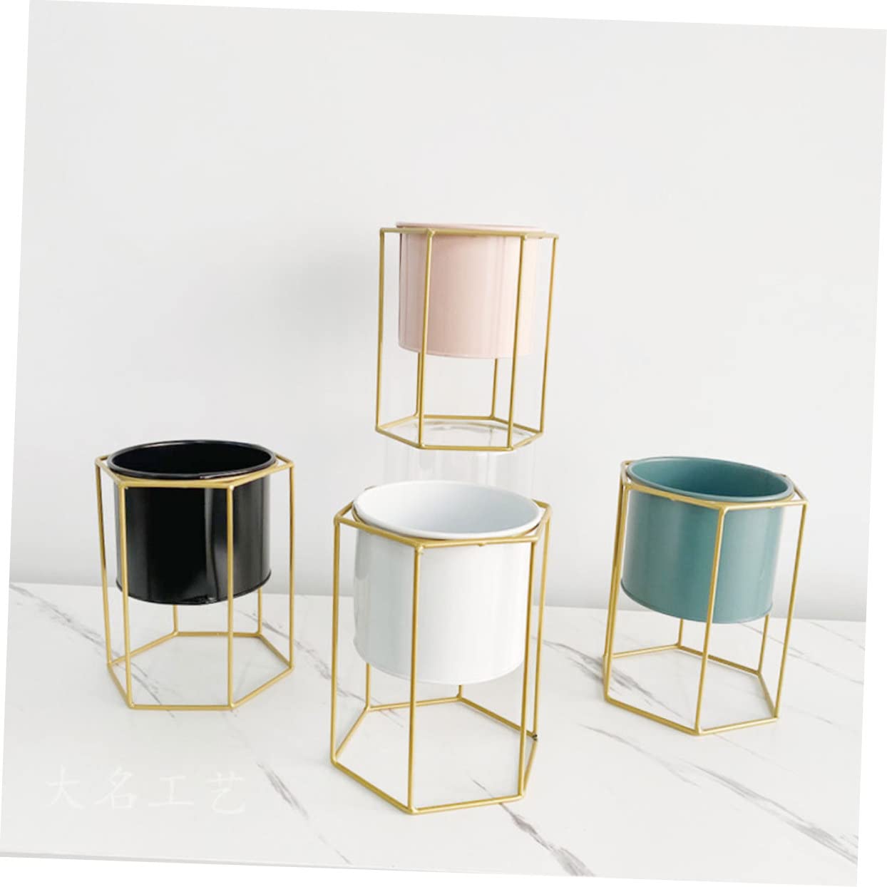 blumenstand3st Blumentopf Aus Eisen Mit Ständer Balkon Blumentopf Chinesische Sukkulentöpfe Indoor-pflanzgefäße Metallpflanzen Stehen Süße Pflanzentöpfe Outdoor-töpfe Draussen Metallfass