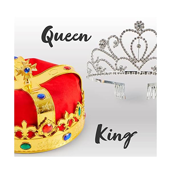 Joyin royal crowns, 2 pack king's and queen's royal crowns, birthday king crown, halloween costume prom accessories - image 5