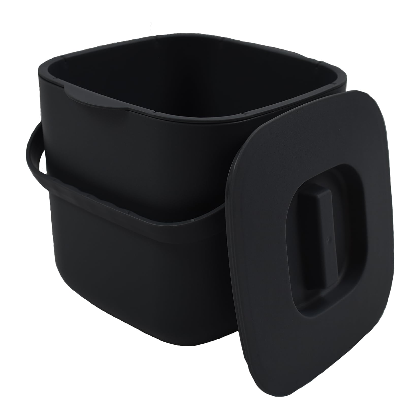 Umtiti 4-Liter Kitchen Compost Bin with Handles for Countertop Food Scrap Collection.Black-4L-UK