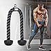 Kipika Set of 2 Tricep Rope, 28 & 36 Inch, Cable Machine Attachments Pulley System Gym Pull Down Rope, Heavy Duty Nylon Rope with Soft Rubber Ends, Black