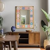 Espejo de azulejos mexicanos Talavera, tocador