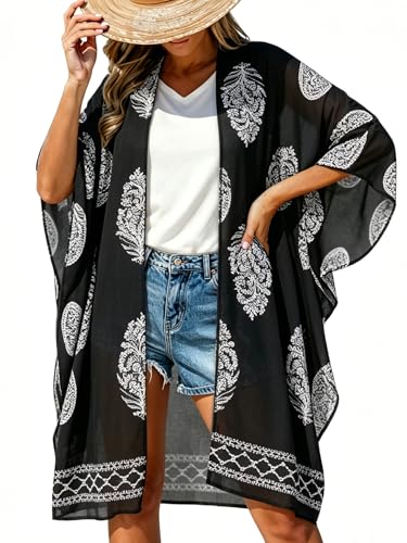 Image of Women's Kimono Beach Cover up for Summer Bathing Suits Cardigans Casual Loose Swimwear 2026