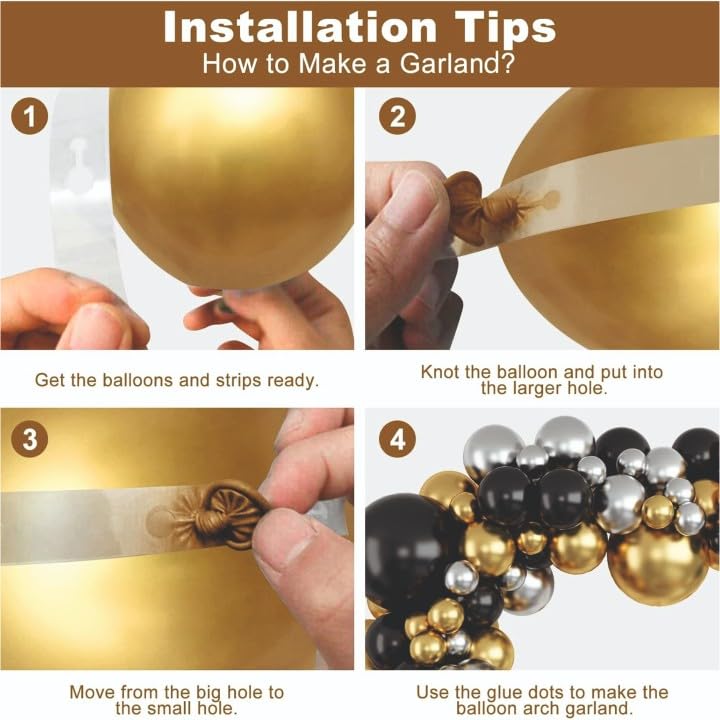 Image of Happy Birthday Balloons Decoration Kit - 41 Pcs Black, Golden & Silver Balloons Garland Set for Birthday Decoration | Birthday Party Decoration Set for Celebrations for Kids & Adults