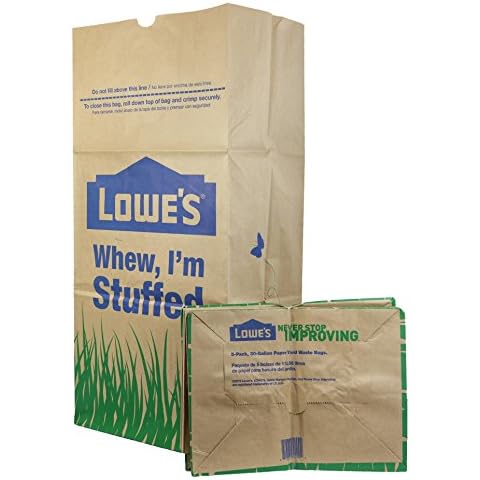 Lowe's 30 Gallon Heavy Duty Brown Paper Lawn and Refuse Bags for Home and Garden (10 Count), Large (LOWESLL) Cover