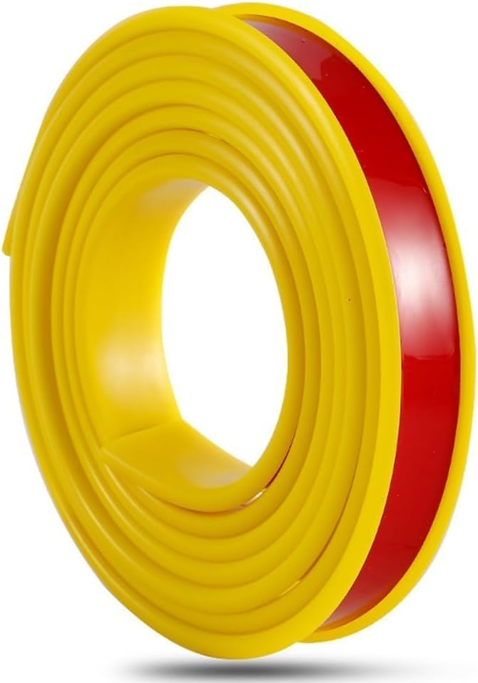 Cinta de Cantillo TPE Autoadhesiva 10FT, Borde en U para Muebles, Reparación de Armarios de Contrachapado(Yellow,W 28mm)