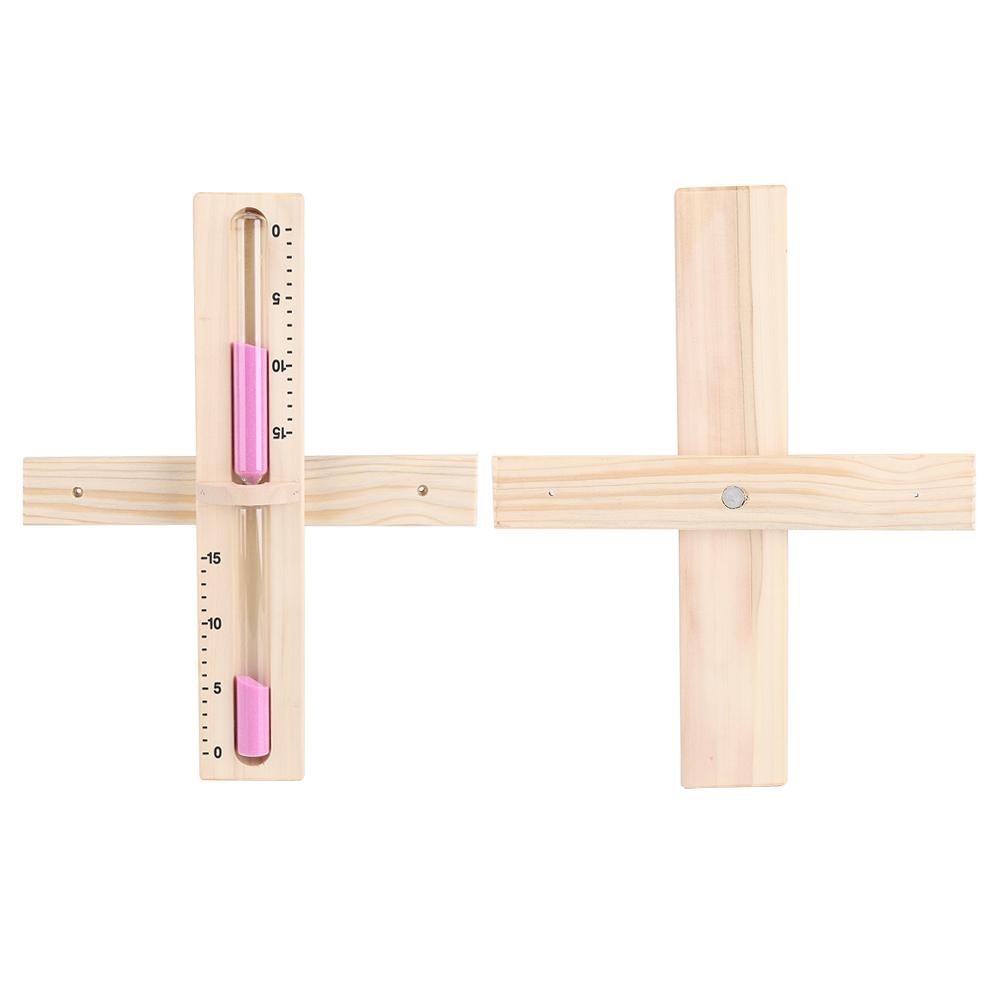 Zerodis Pink 15 Minutes Sauna Sand Clock Wall-Mounted Wooden Rotating Hourglass Room Glass Timer With Sands