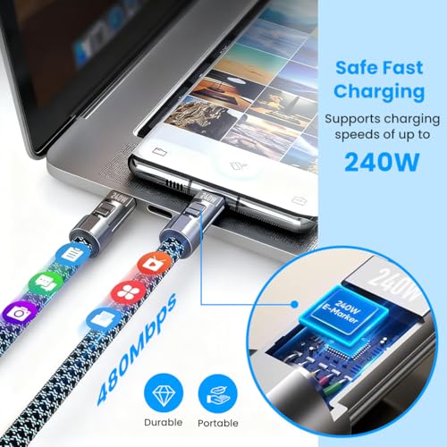 Image of ZORBES Mobile Lanyard 30cm Hand Strap with Integrated 240W USB C Data Cable