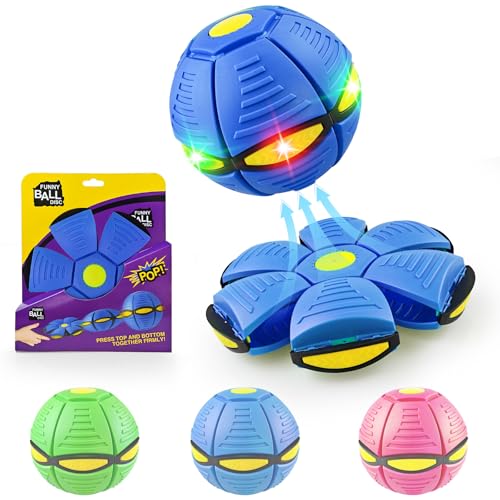 Kikkavo Magic Bouncing Ball 6-Light Dual Form – Pop up, Meta Ball Metaball Transforming Design – Flying Saucer Bouncy – Interactive Bouncing Balls for Parent-Child Interaction – Gift Pack – Blue