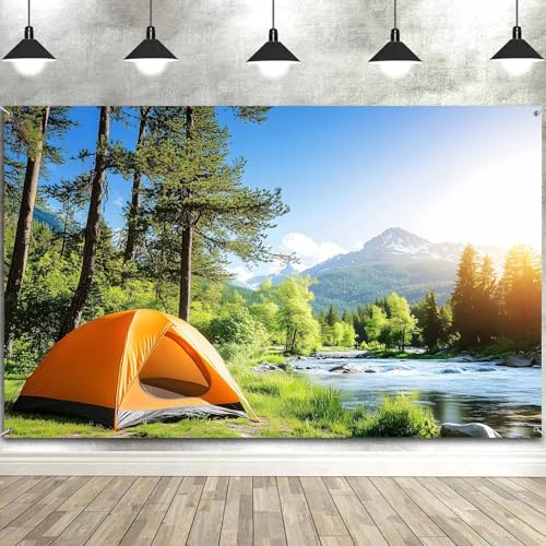 Fondo para camping 10x8 pies Bosque Verde miniatura 3