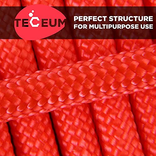Image of TECEUM Paracord Type III 550 Soffit Orange - 200 ft - 4mm - Tactical Rope MIL-SPEC - Outdoor para Cord -Camping Hiking Fishing Gear and Equipment - EDC Parachute Cord - Strong Survival Rope 345