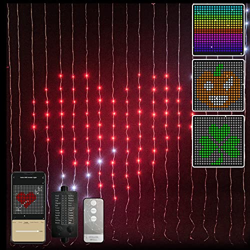 Vanthylit LED Curtain Lights Color Changing, Smart RGB Window String Lights, Rainbow Curtain Fairy Lights for Bedroom