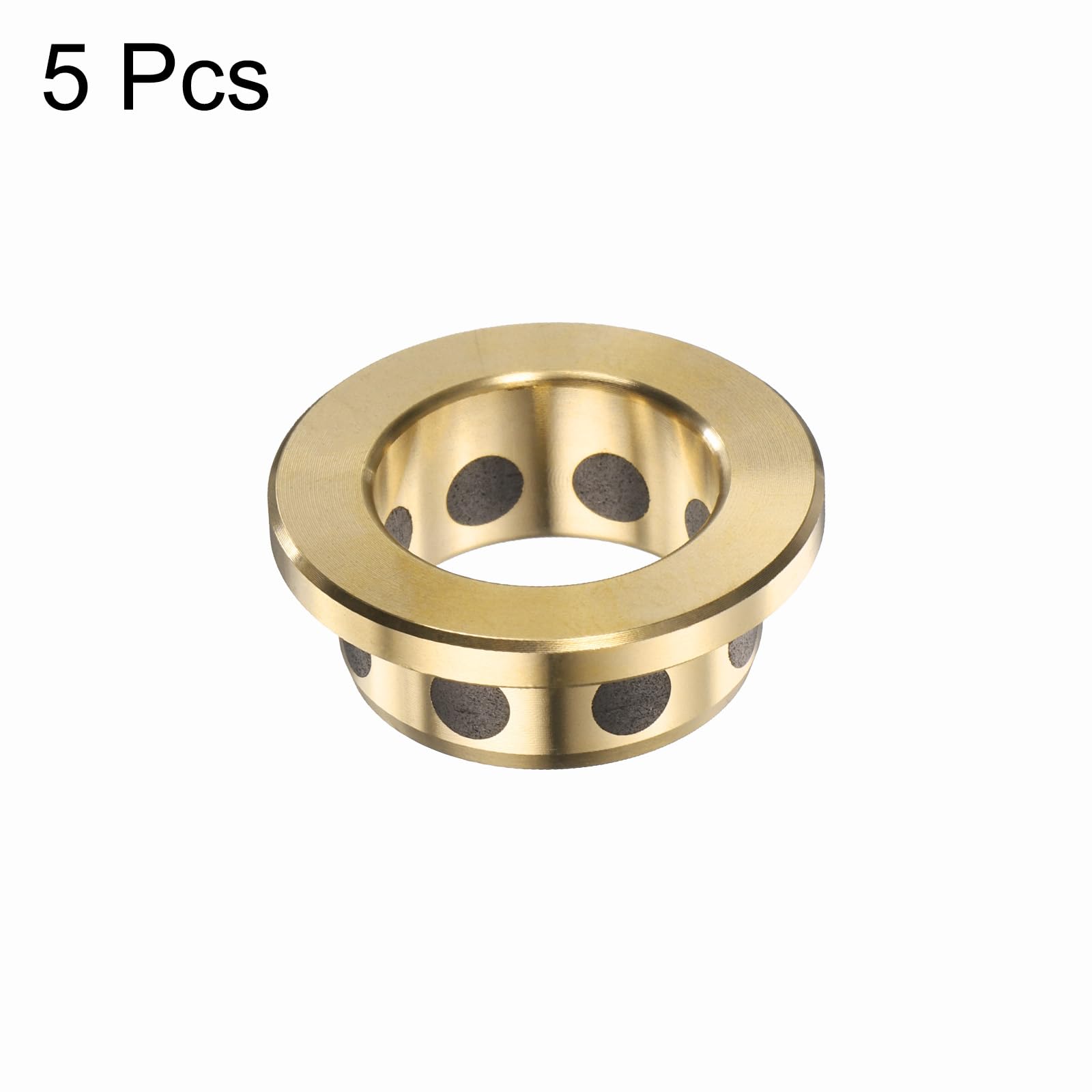 Lot de 4 roulements à bride sans huile, alésage 12 mm x diamètre extérieur 15 mm x hauteur 15 mm, bagues de bride enveloppées en laiton graphite, bagues en laiton moulé lubrifiées sans huile