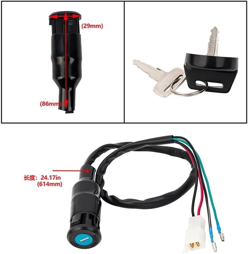 Motorcycle Ignition Key Switch Door Lock for 3-Wheel ATV ATC250ES ATC250 1985 1986 1987