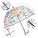 Covzoe 2 Pack Clear Bubble Umbrellas, 27.5 Inch Canopy Transparent Dome Coverage Stick Umbrella with Easy Grip Curved Handle, Safety Umbrella for Wind and Rain Protection