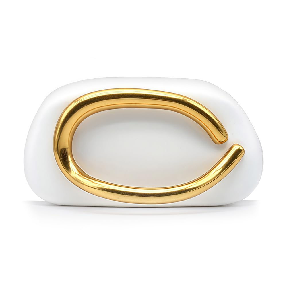 blinkgooblink Clutch Damen mit Goldgriff – Elegante Abendtasche mit Abnehmbarer Kette, Schwarze Clutch für Hochzeit, Ball & Feier