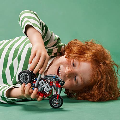 LEGO 42132 Technic Chopper Abenteuer-Bike, 2-in-1 Bausatz, Motorrad-Spielzeug, kreatives Geschenk für Jungen und Mädchen ab 7 Jahren, Fahrzeug-Set – Bild 7